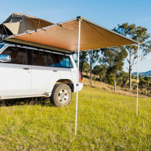 Kings 2.5x2.5m Awning w/LED Light | Suits All Vehicles | UPF50+ | Inc. Mounting Kit